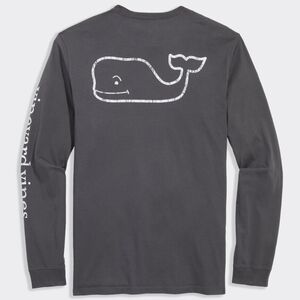 Vineyard Vines Men's Long Sleeve Gray Shirt Large Wicking Polyester/ Cotton